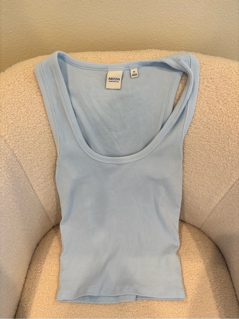 Aritzia Baby Blue Ribbed Tank Top - Women
